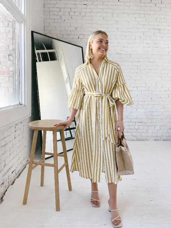 Metallic unclassified dressesIschia Yellow Stripe Dress Metallic unclassified dresses