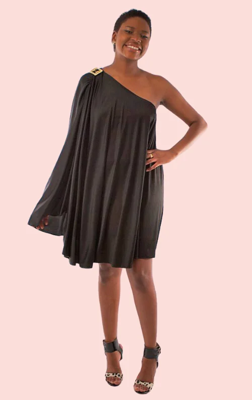 Sleeveless unclassified dressesKaftan Satin Dress - Black Sleeveless unclassified dresses