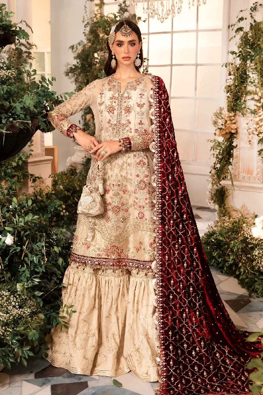 Formal unclassified dressesMaria B BD-2905-Ivory and Maroon Formal unclassified dresses