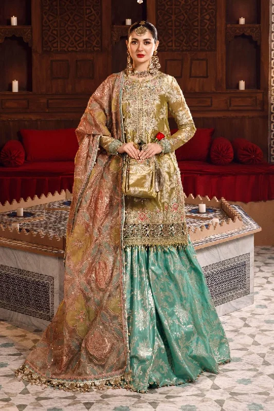 Fashionable unclassified dressesMaria B MBROIDERED - Salmon and Leaf Green (BD-2503) Fashionable unclassified dresses