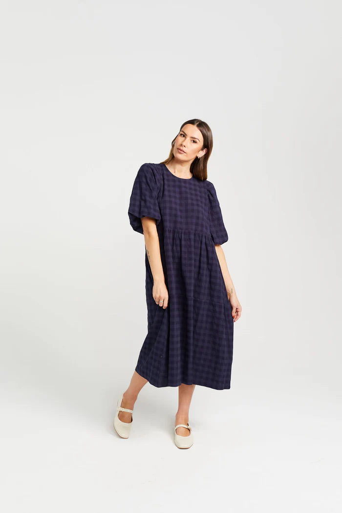 Bold pattern unclassified dressesThing Thing Lucinda Dress - Navy Check Bold pattern unclassified dresses