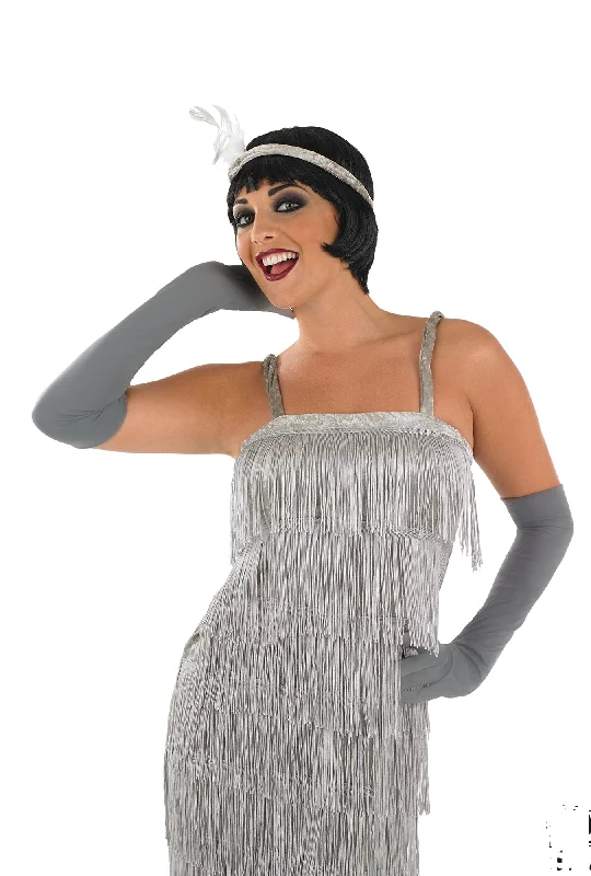 Mesh unclassified dressesRoaring 1920's Girl Silver Flapper Costume Mesh unclassified dresses