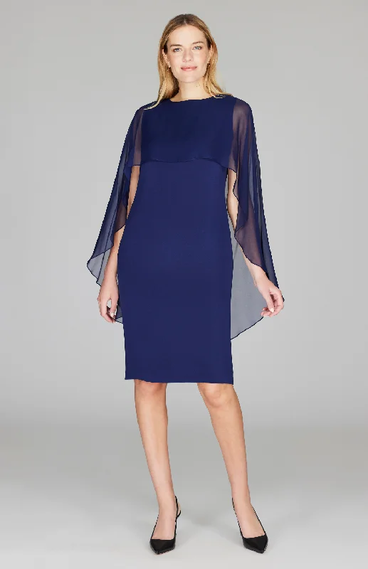 Fall unclassified dressesSilk Dress w/ Chiffon Capelet Fall unclassified dresses