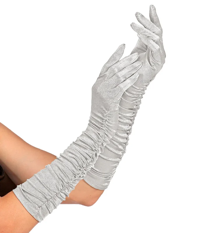 Trendy new unclassified dressesSilver Pleated Satin Opera Gloves Trendy new unclassified dresses