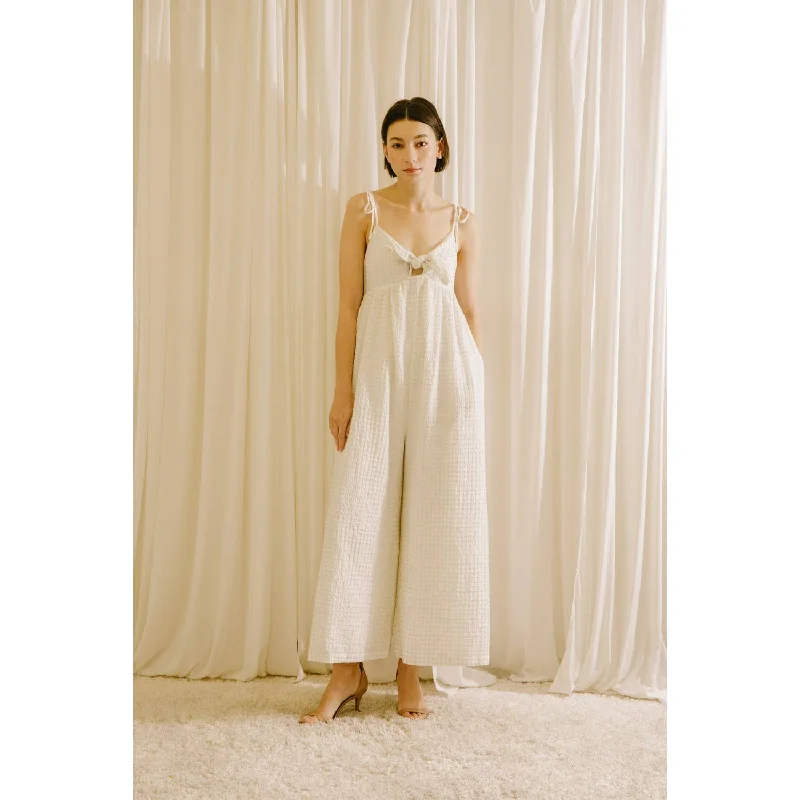 Y2K unclassified dressesGingham Sweetheart Jumpsuit: White Y2K unclassified dresses