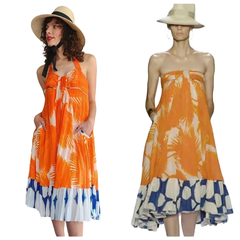 High-low unclassified dressesDiane Von Furstenberg Sun Dress Spring 2008 Orange White Blue High-low unclassified dresses