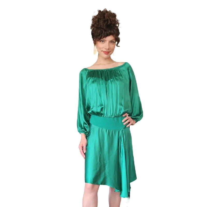 Lightweight unclassified dressesYves Saint Laurent Green Silk Dress Asymmetrical Hem NWT Lightweight unclassified dresses