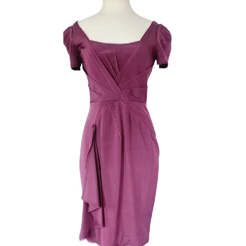 Sexy unclassified dressesZac Posen 2000s Dress Plum Purple with Side Waterfall Scarf NWT Sexy unclassified dresses