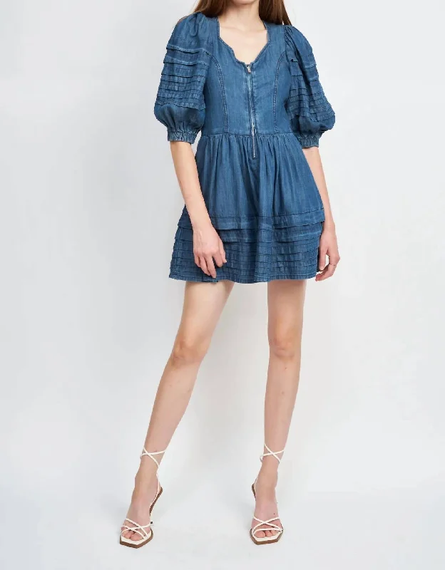 Pixie Mini Dress In Denim Lace-up Mini Skirt