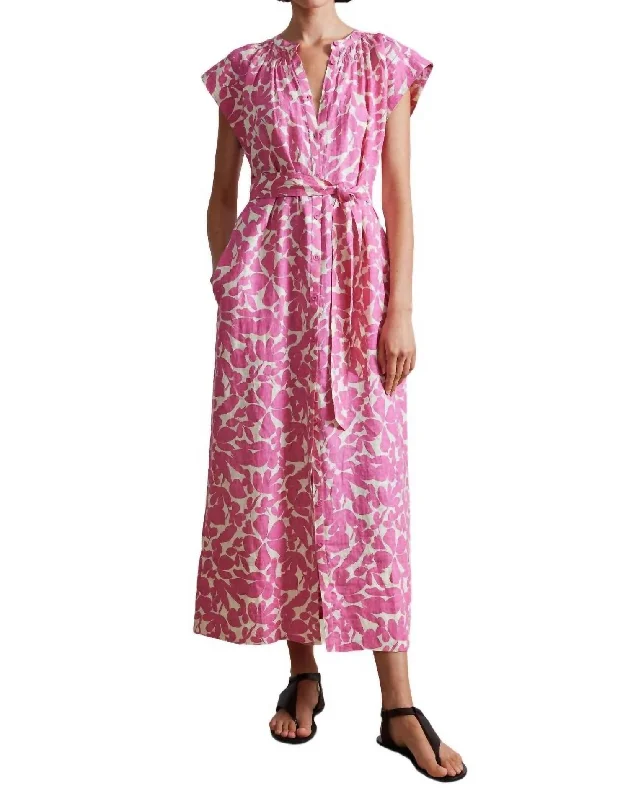 Mirada Tank Maxi Dress In Pink Burst Floral Trendy Maxi Skirt