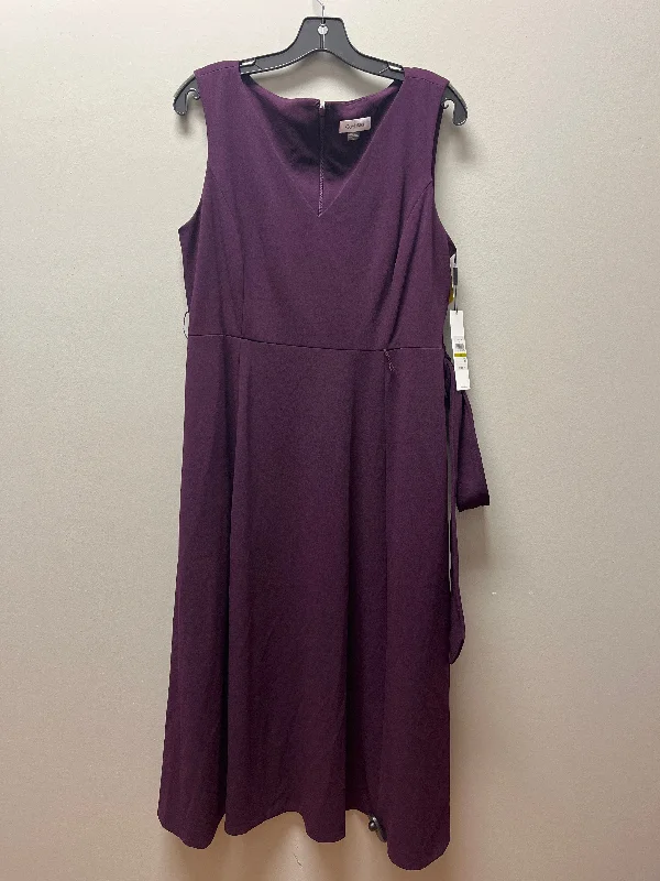 Dress Casual Midi By Calvin Klein In Purple, Size: L Casual Midi Look