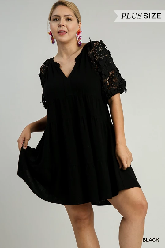 Little Black Dress with Lace Details Lace Dress Trendy