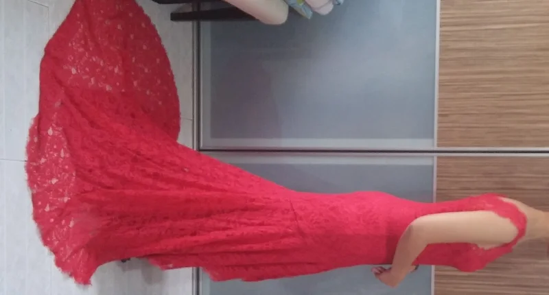 Other full lace red vintage dress / gown Lace Dress Dreamy