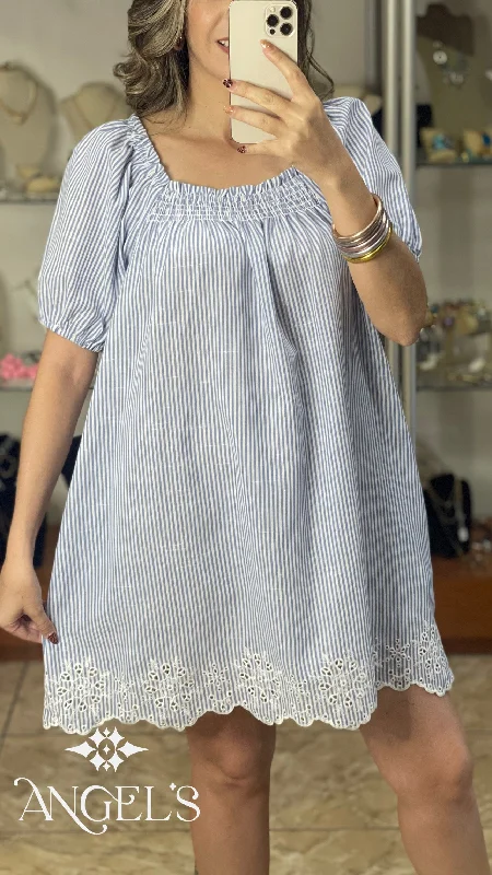 Stripes and Lace Tunic Dress Lace Dress Day